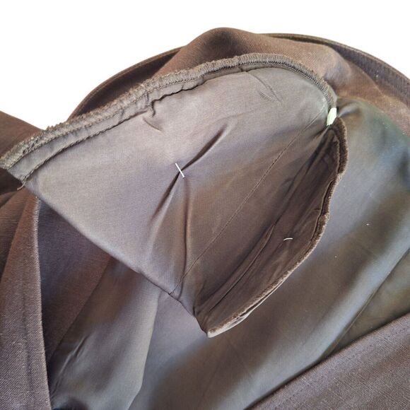 Vintage Savannah Maxi Linen Dress Button Up Lined 90s Mocha Brown size 10 - Picture 10 of 16